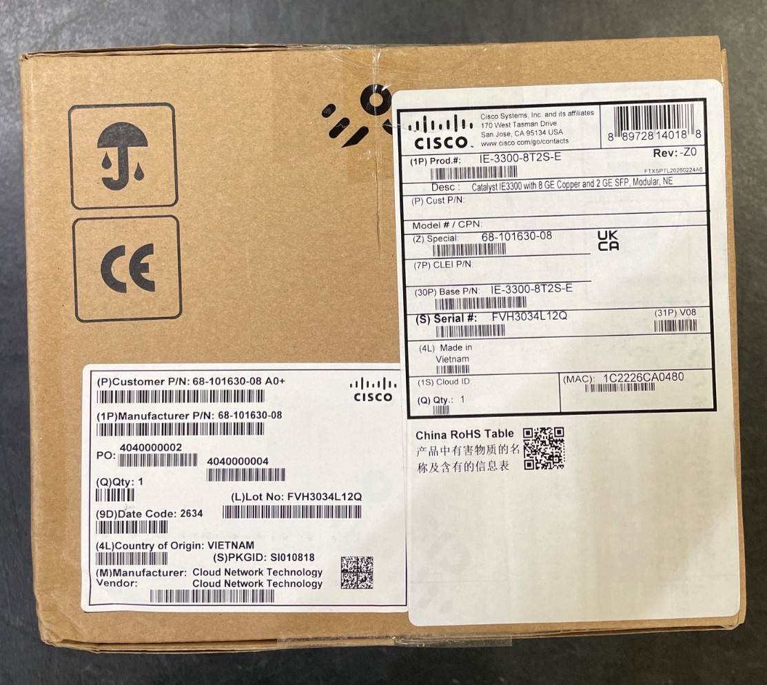 Cisco IE-3300-8T2S-E Industrial Ethernet Switch New Sealed