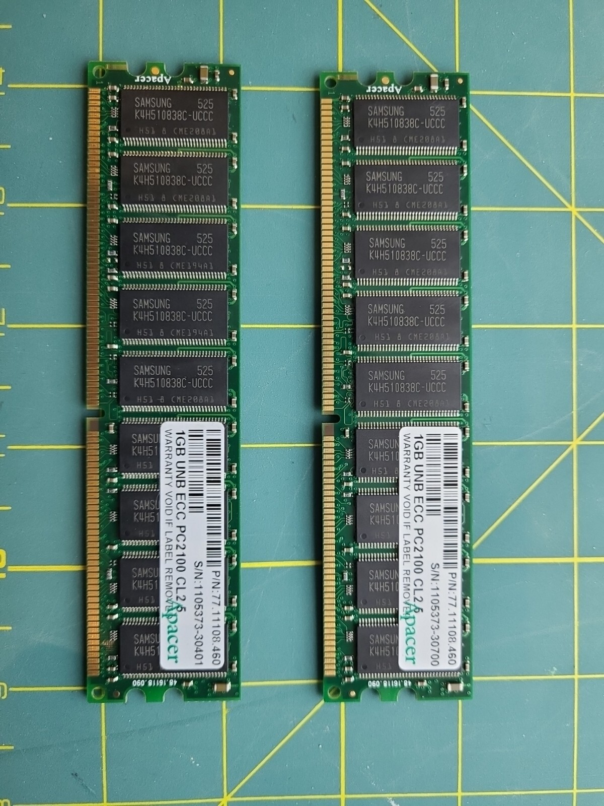 2gb (2X1gb) ddr1 pc2100e ecc CL2.5