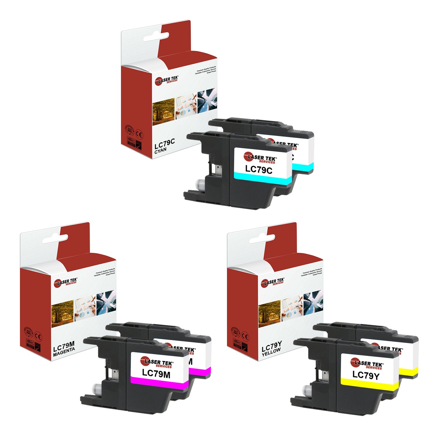 6Pk LTS LC-79 CMY HY Compatible for Brother MFC5910DW J6510DW Ink Cartridge