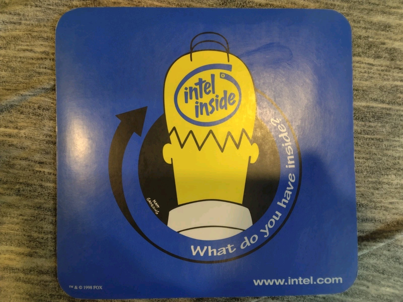 Vintage Intel Inside Matt Groening Homer Simpson 1998 Mouse Pad
