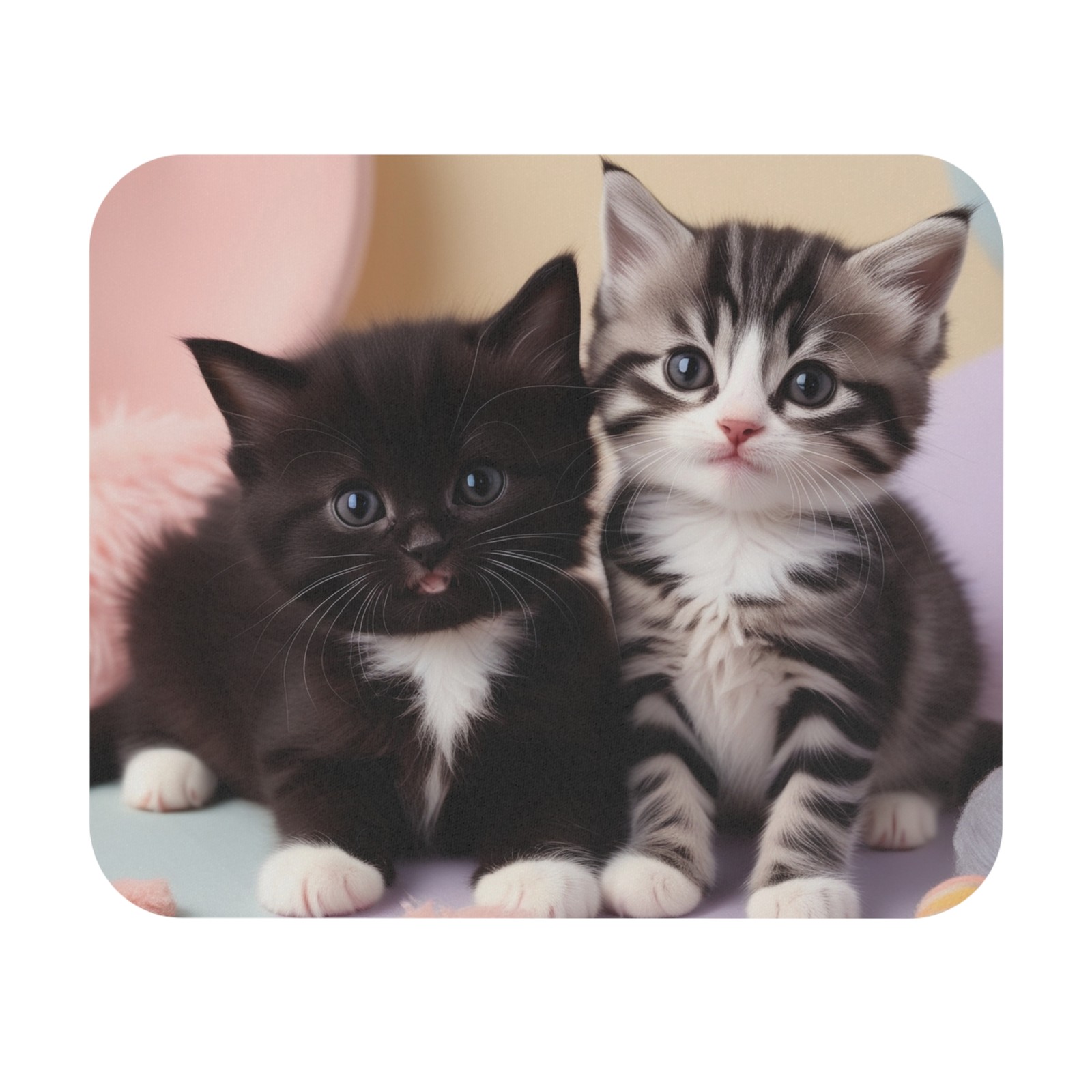 Cute Cat Kittens Mouse Pad, Adorable Desk Accessory, Pet Lover Gift, Cozy Home