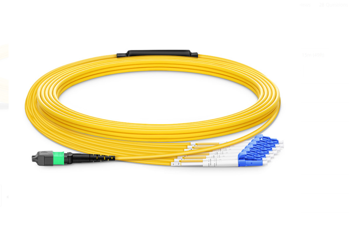 1M MPO/MTP to 12XLC Type B Breakout Fiber Optic Cable SM Fiber Patch Cord-003268