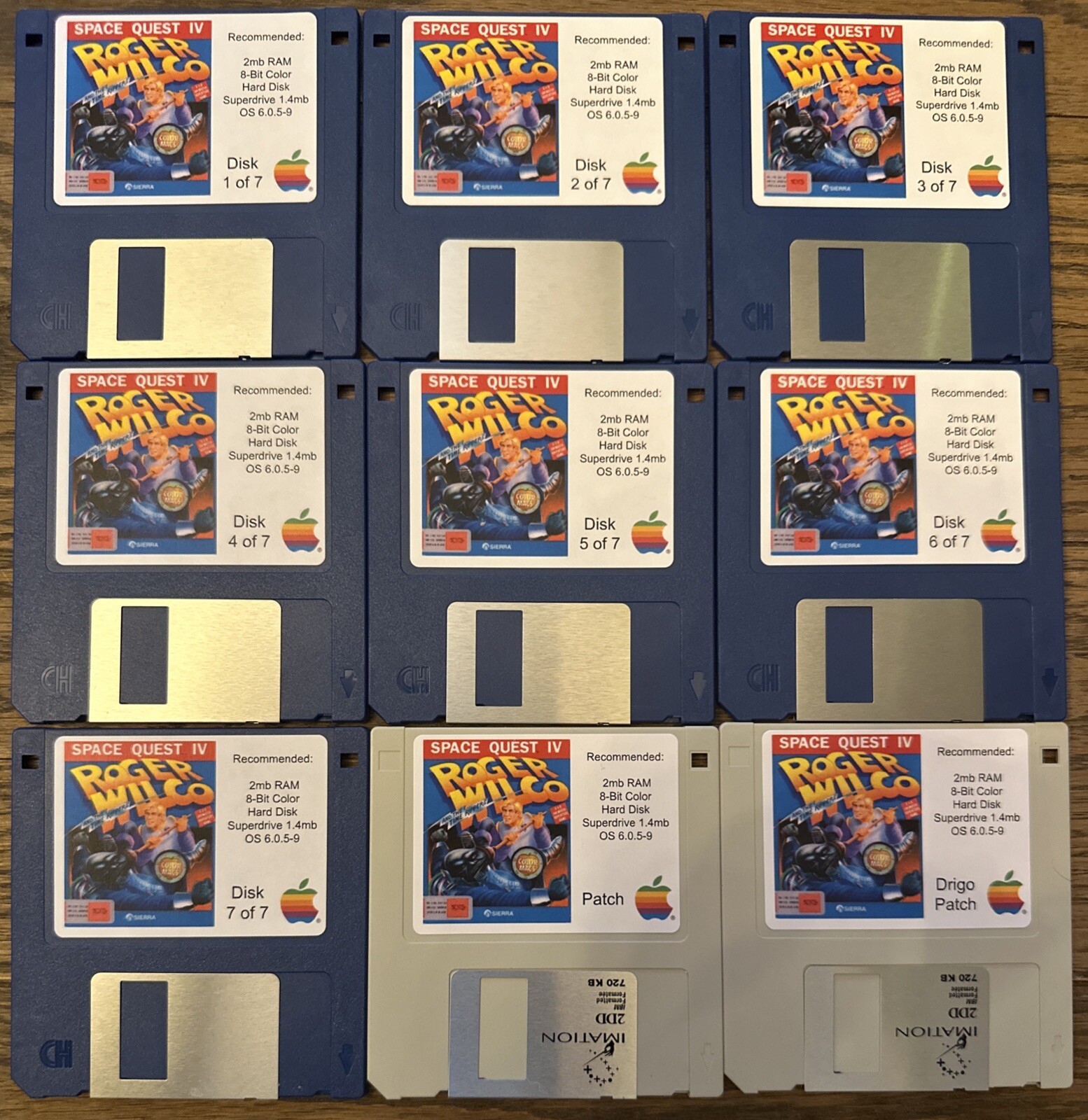 Vintage Apple Macintosh Computer Space Quest 4 Game On New 1.4mb Disks