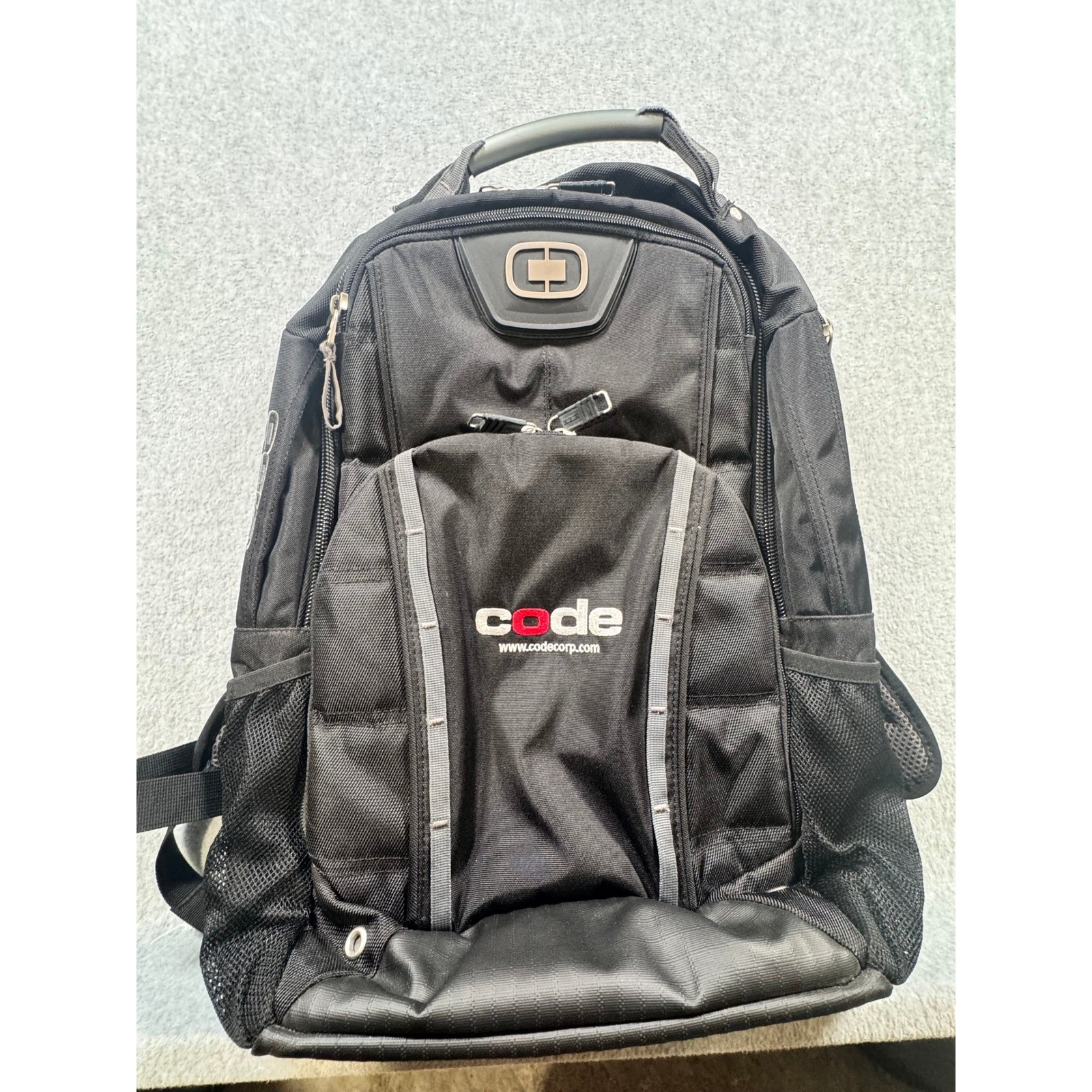 OGIO Airflow Backpack Black Laptop Bag Code Corp Logo Multi-Pocket Organizer