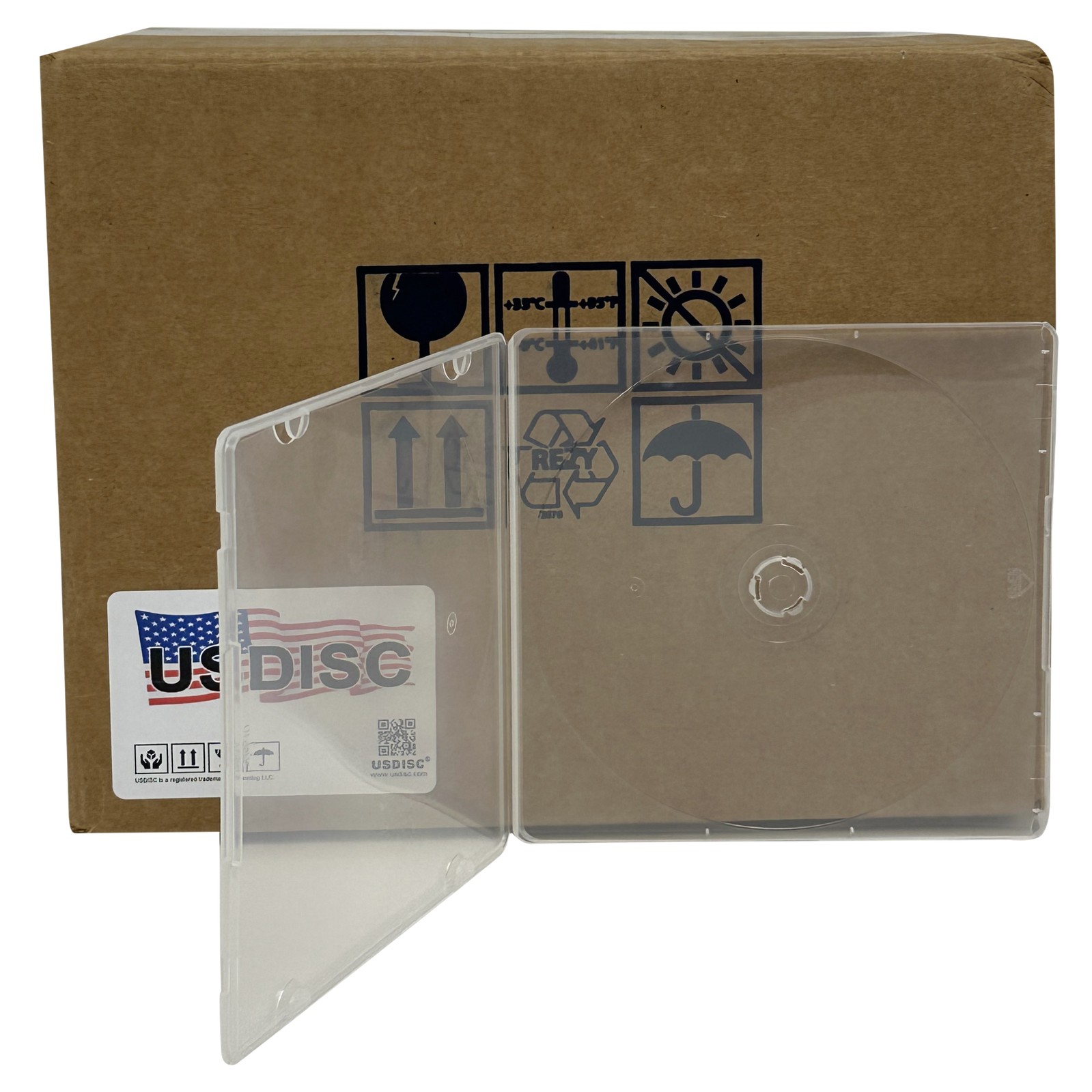 USDISC PP Poly Cases 5mm Plastic Wrap, Single 1 Disc (Clear) Lot