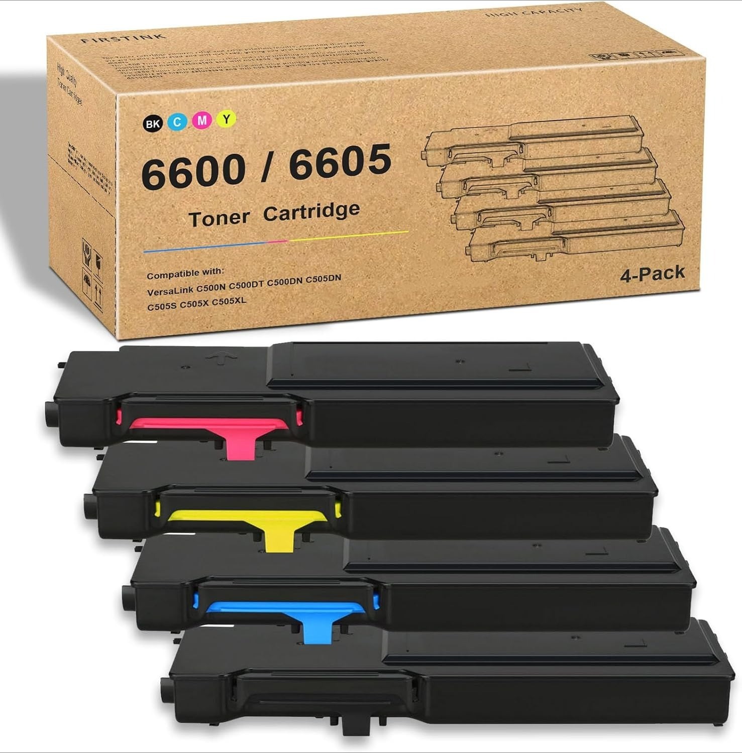 4PK Compatible High Yield Toner for Xerox Phaser 6600 WorkCentre 6605 106R02228