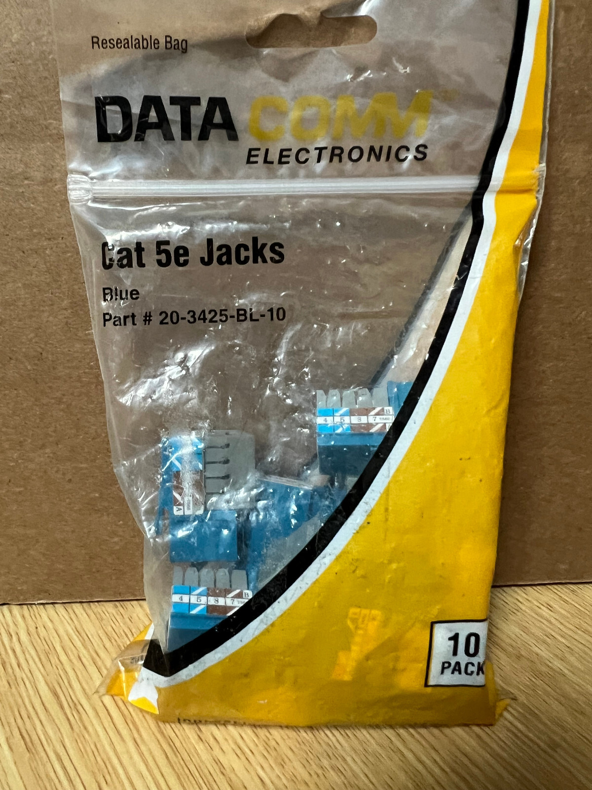 DataComm CAT-5E Jacks (10-Pack) Blue