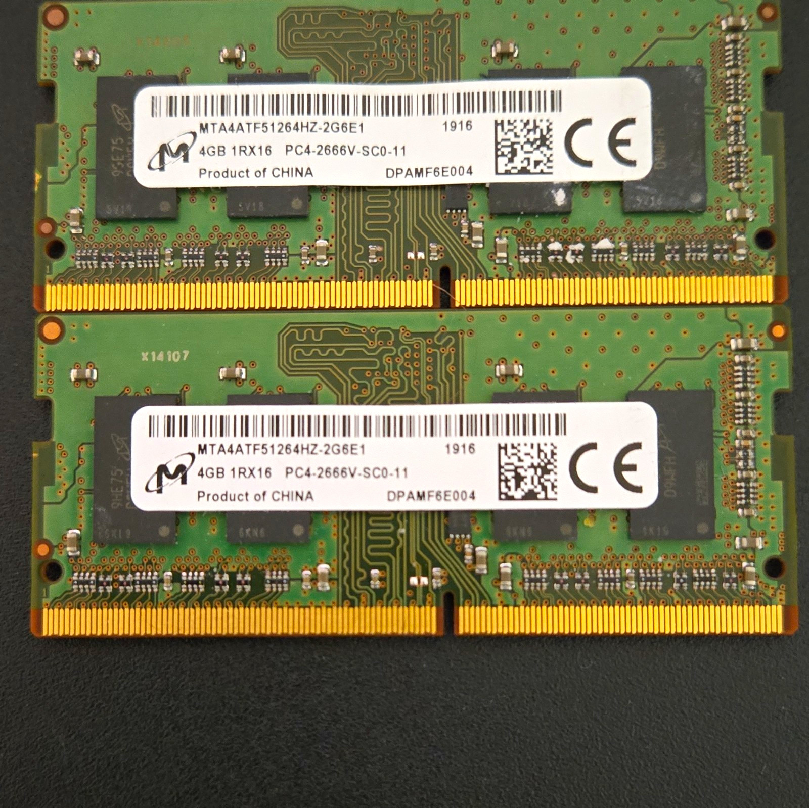 Micron 8GB (2x4GB) DDR4 SO-DIMM PC4-2666V 260-Pin Non-ECC MTA4ATF51264HZ-2G6E1