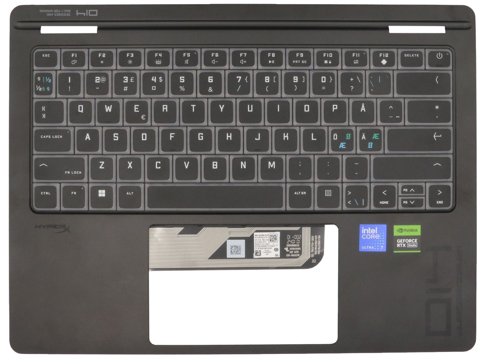 Original NORDIC Keyboard w/ Palmrest Cover HP OMEN Transcend 14 RGB Backlit