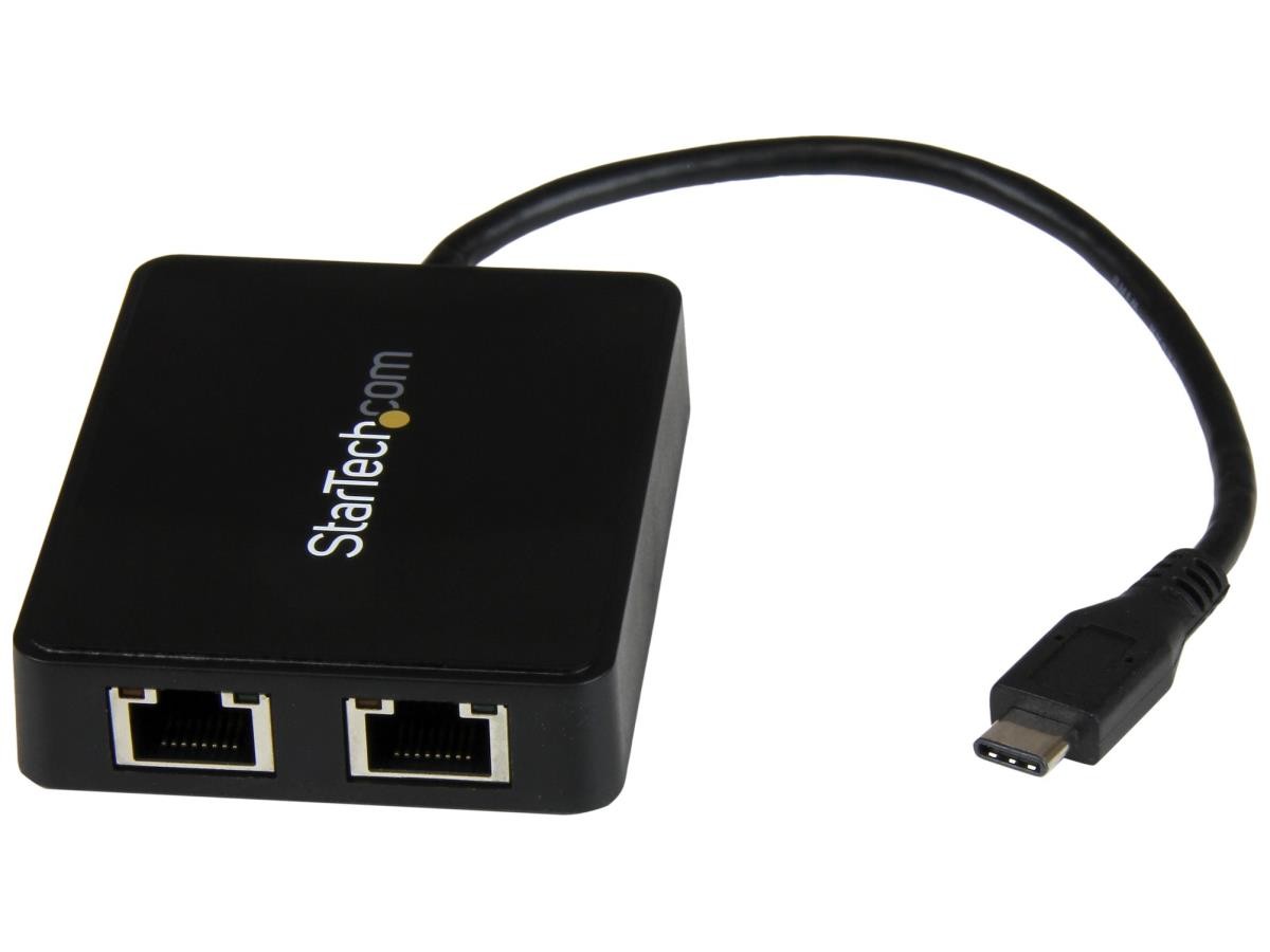 DUAL USB-C TO GBE ADAPTER W/ USB PORT