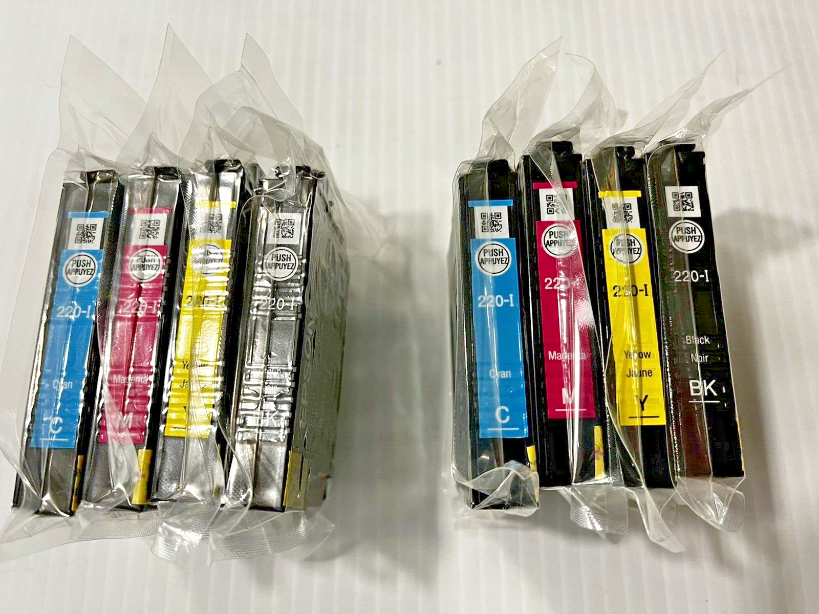 Epson 220 Ink Set of 8 (2 SETS) CMYK INITIAL NEW OEM Sealed Genuine 220i WF 2630