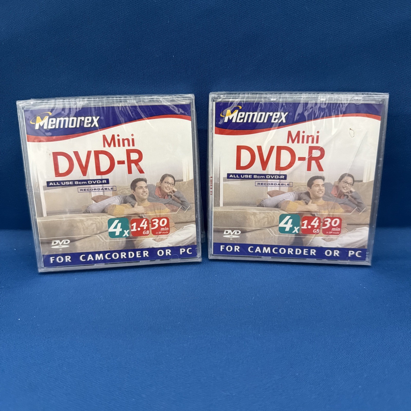 Set of 2- Memorex Mini DVD-R 8cm DVD-R For Camcorder or PC Sealed
