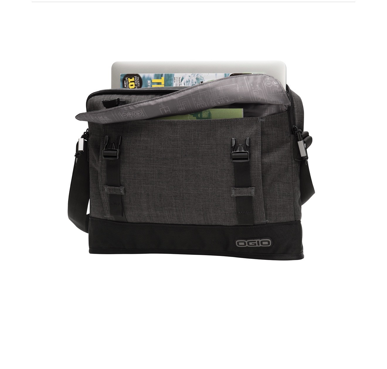 OGIO Apex Slim Case Messenger Laptop Bag - Gray - Brand New