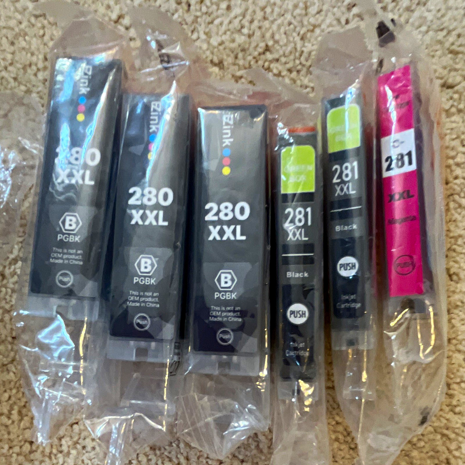 E-Z Ink Compatible Inkjet Cartridges for Canon 280 XXL 281 XXL Black/Magenta