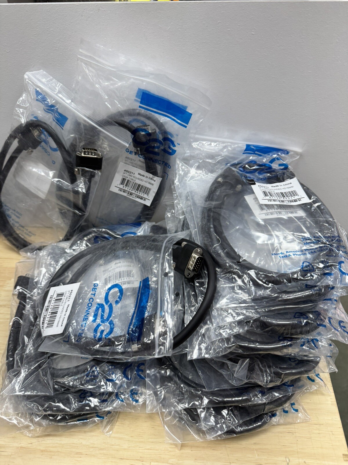 Lot Of 23 - C2G Get Connected 3ft CMG Rounded HD15M/M QXGA Cable 50211
