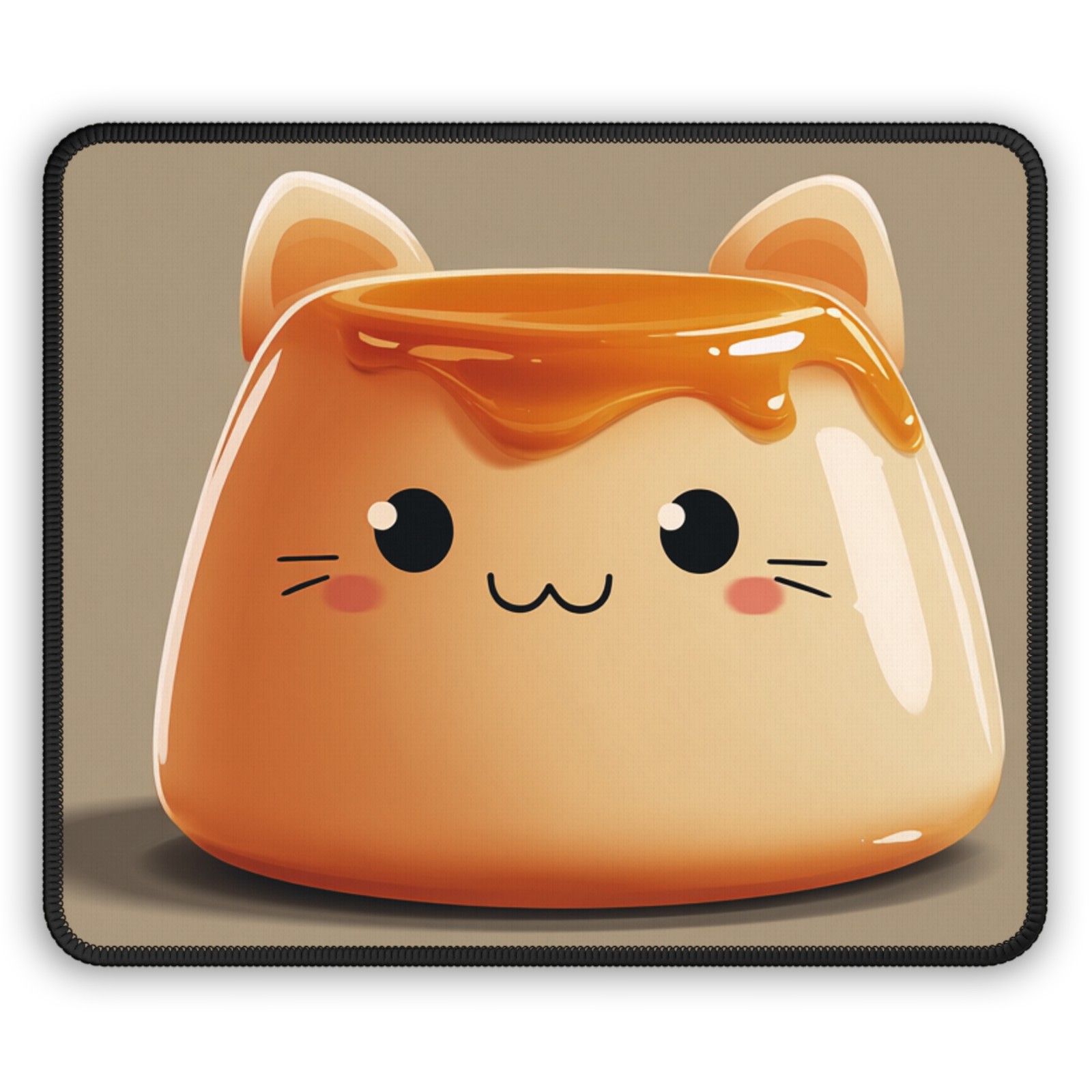 Kawaii Caramel Cat Pudding Gaming Mouse Pad | Cute Desk Accessory