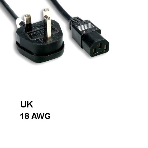 10x 6ft UK Britain Power Cord IEC-60320 C13 to BS 1363 18AWG 13A/250V BSI Fused