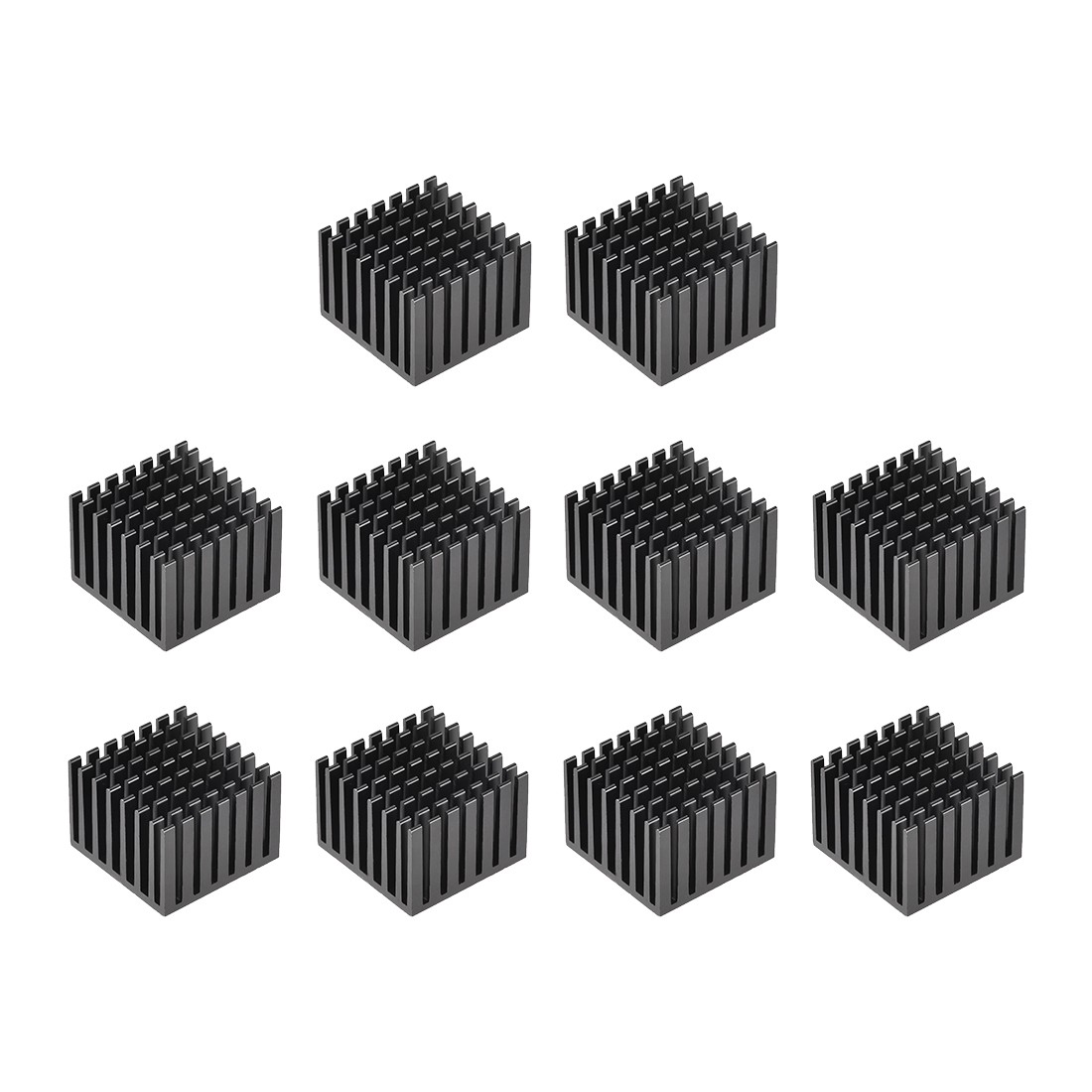Electronic Radiators Heatsink for MOS GPU IC Chip Black 28 x 28 x 20 mm 10pcs