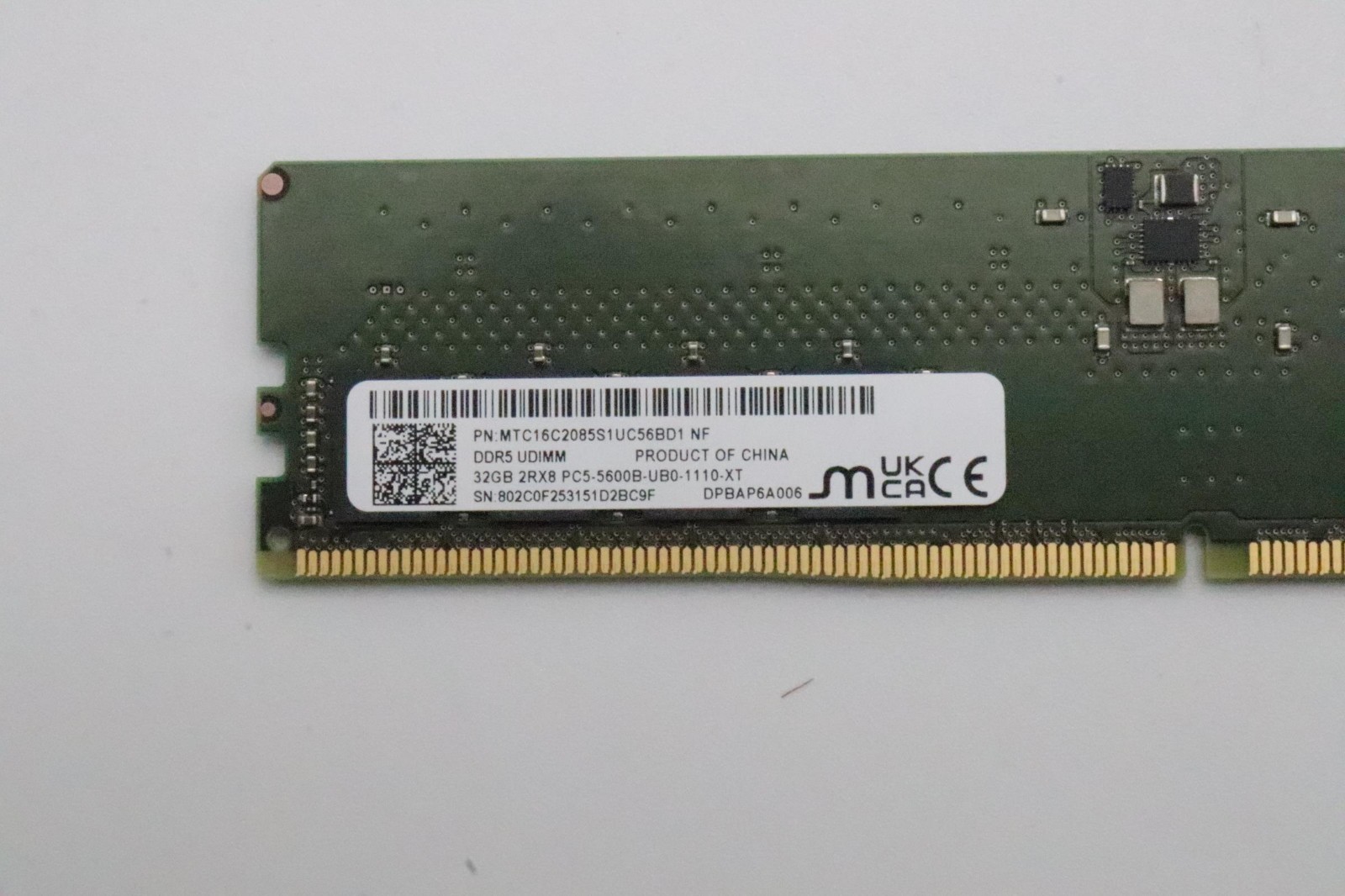 Micron DDR5 32GB DDR5 PC5-5600 Desktop RAM PC UDIMM Memory MTC16C2085S1UC56BD1