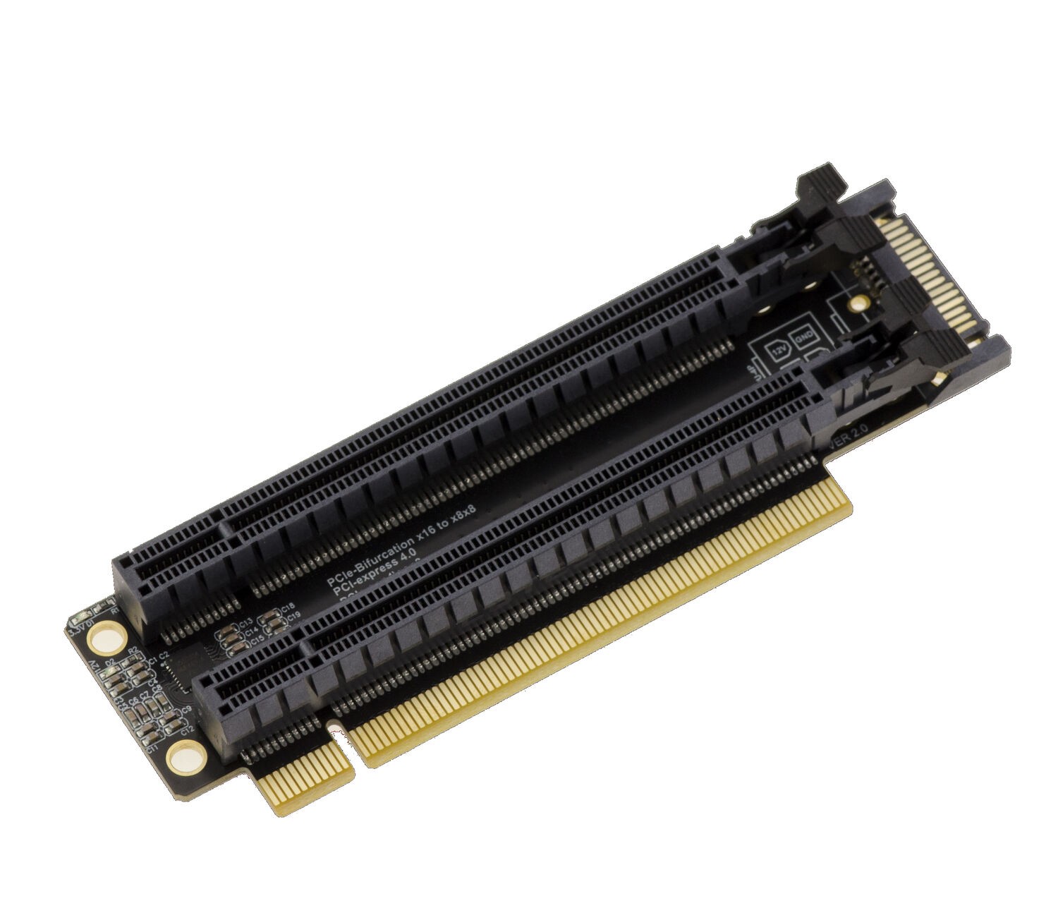 KALEA-INFORMATIQUE Riser PCIe Gen 4.0 x16 To 2 Port x8 90° Splitter Adapter