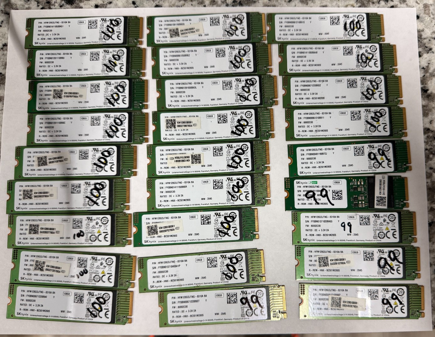 5 - SSD M.2 2280 NVMe PCIe 3.0 x2  128Gb Solid State Drive All Tested