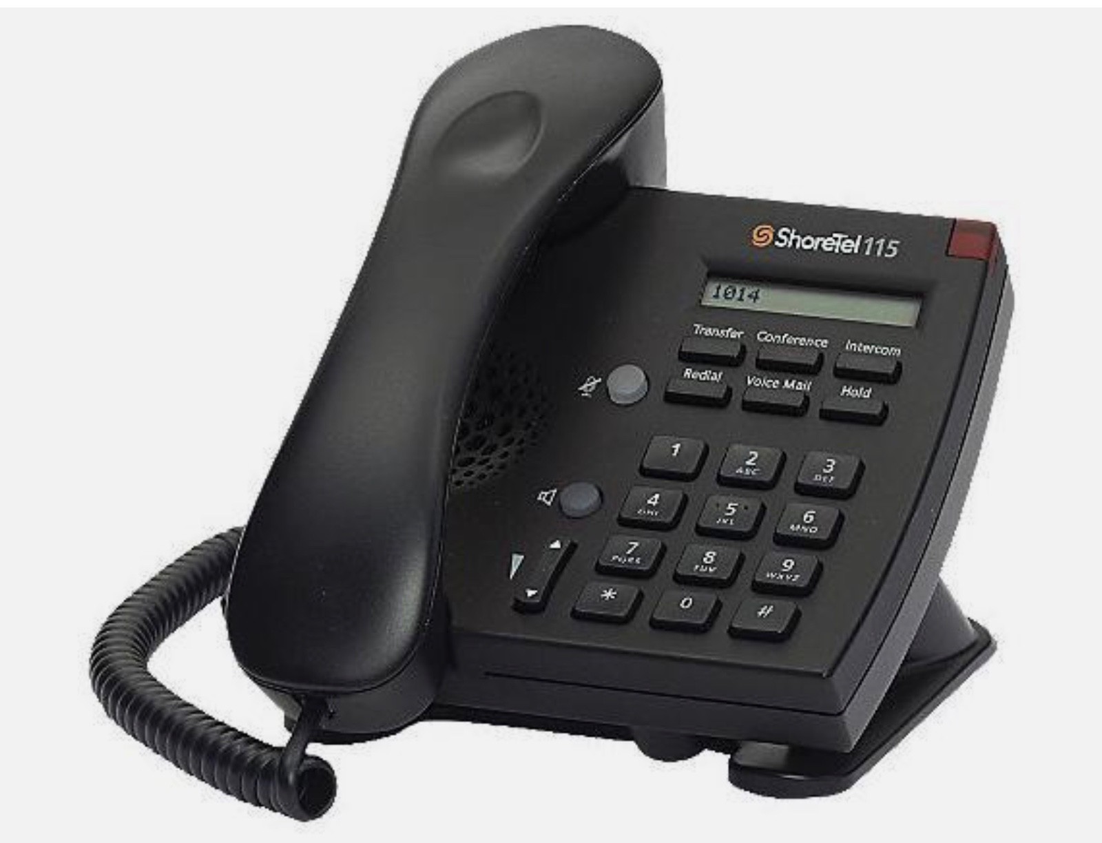 REF “A’ STK - ShoreTel IP 115 10216 IP POE Telephone Black W/ Stand & Handset