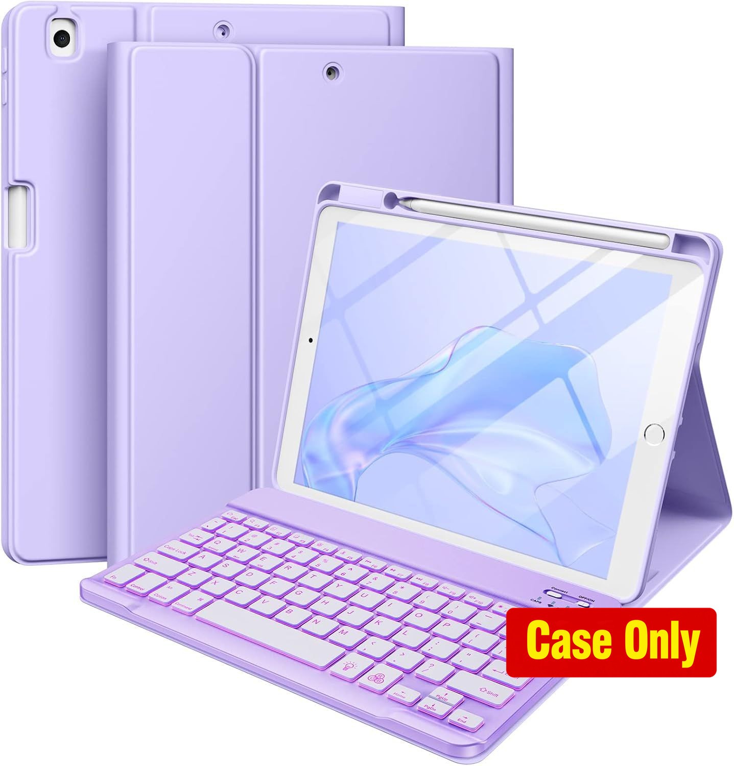 Case for iPad 9th Generation 10.2 Inch, Backlit Wireless Detachable Keyboard Cov