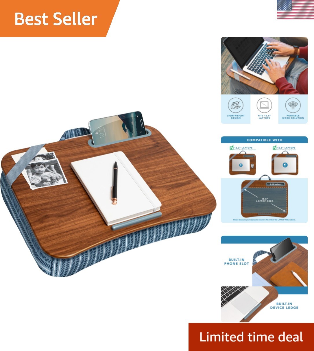 Portable Arrow Stripes Lap Desk for 15.6” Laptops – Comfort and Style Combined