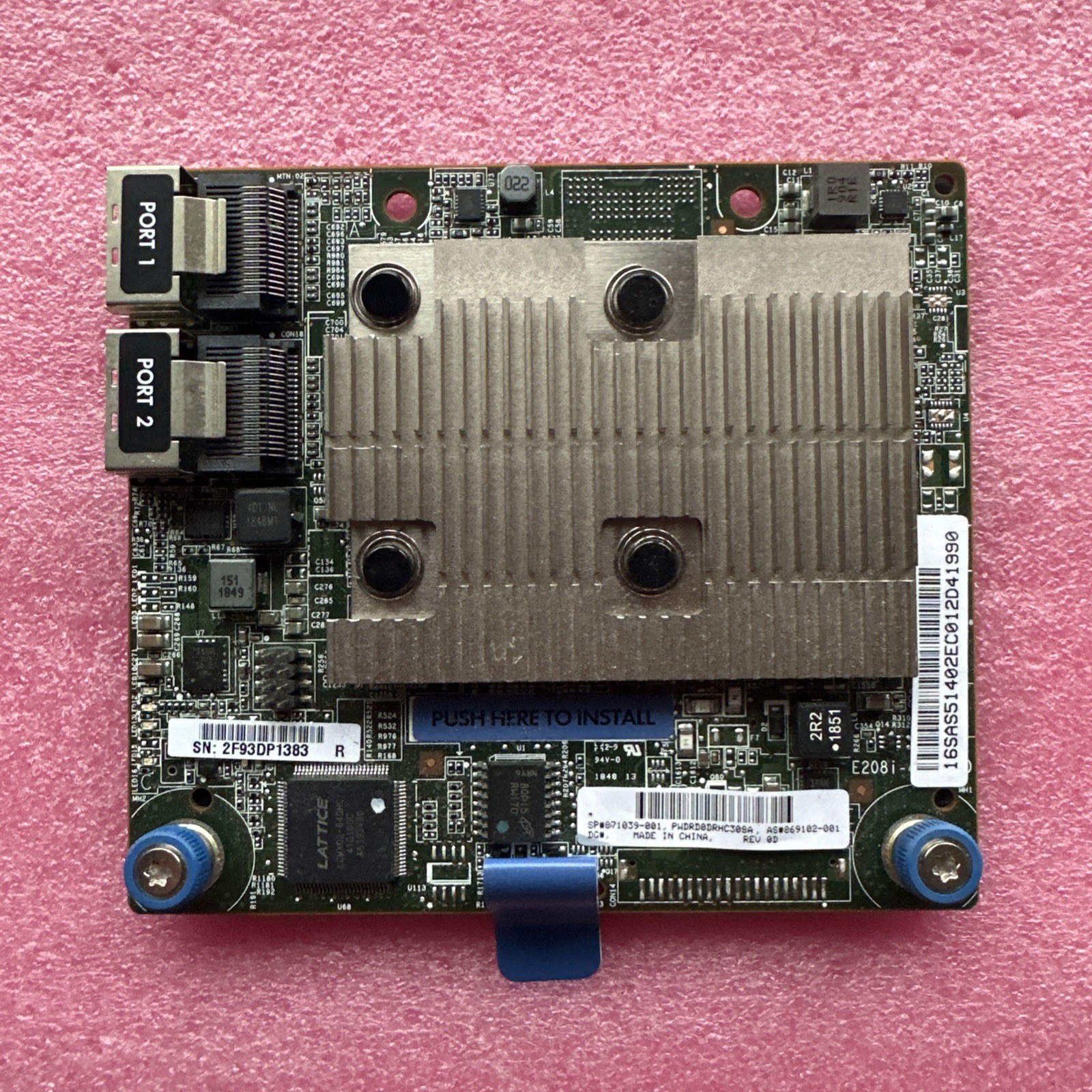 HPE Smart Array E208I-A Gen10 12G SAS Modular Controller 871039-001 869102-001