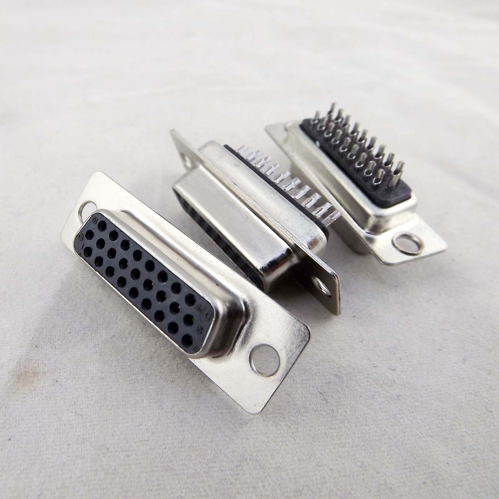 10x D-SUB DB26 26 Pin Female 3 Rows Solder Type Straight Adapter Connector DB26F
