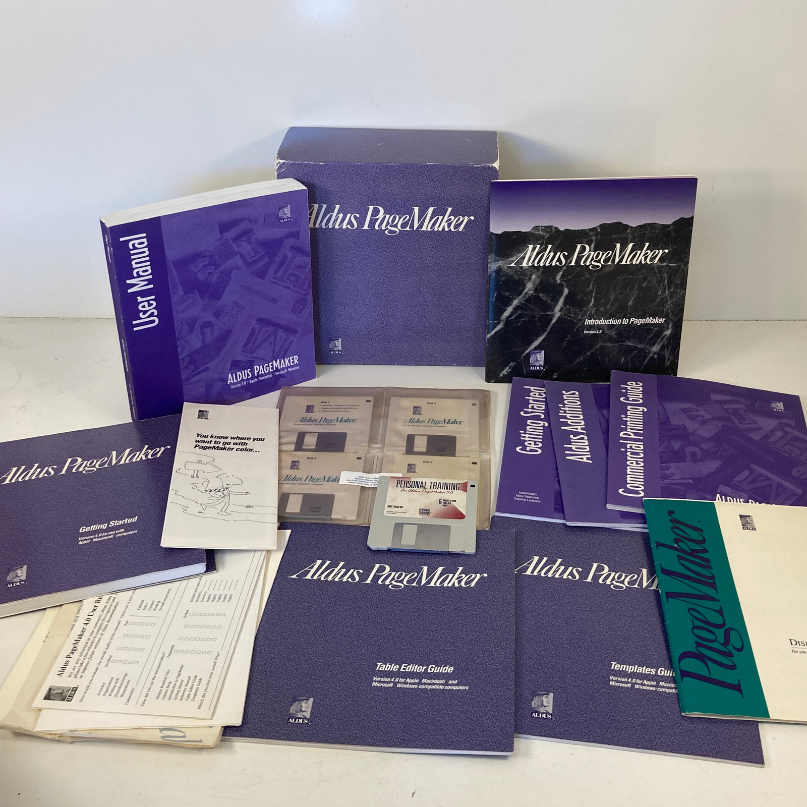 Aldus PageMaker Version 4.00 For Apple Macintosh 3.5" Floppies 1990