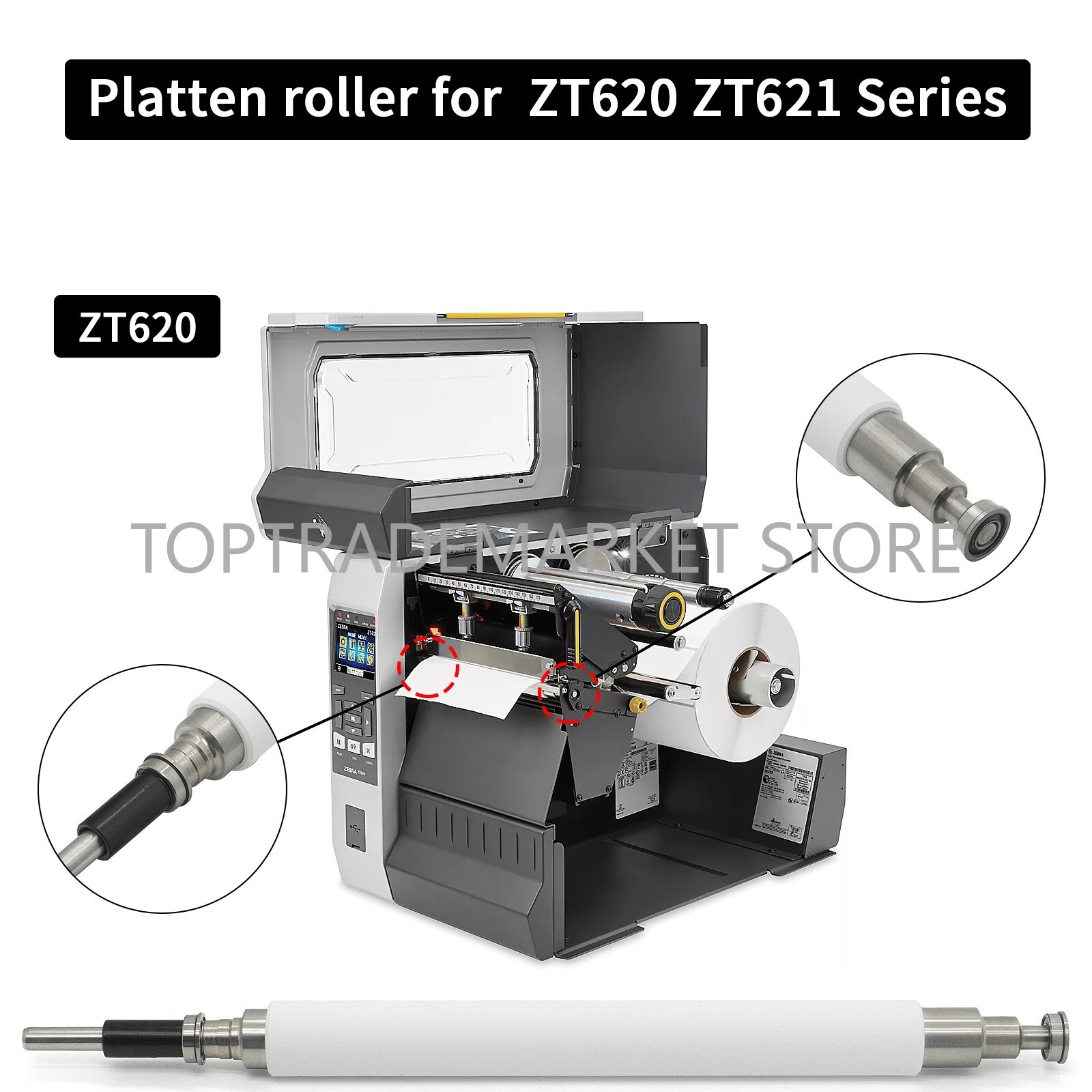 US P1083320-033 New Kit Platen Roller Compatible for Zebra ZT620 Thermal Printer