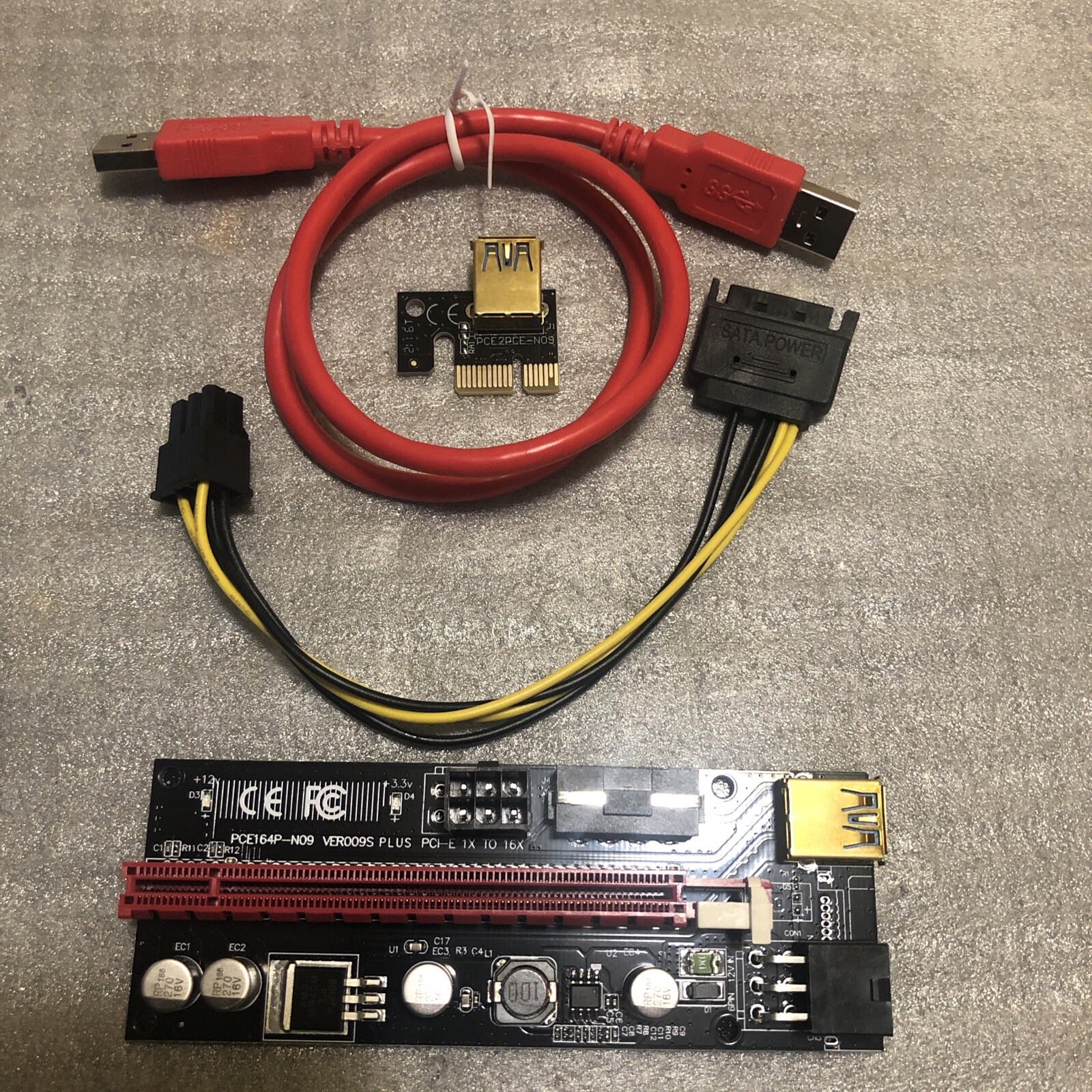 GPU Riser Card PCE164P-N09 VER009S Plus PCI-E 1x To 16x "SHIPS FREE"