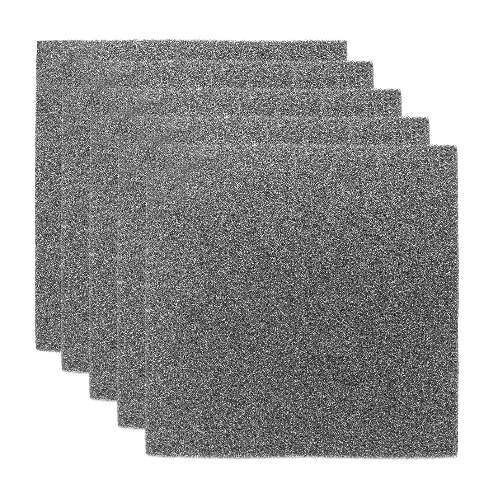 5pcs 8" x 8" x 0.2" Filter Foam Sponges Fan Replacement Filters, Black