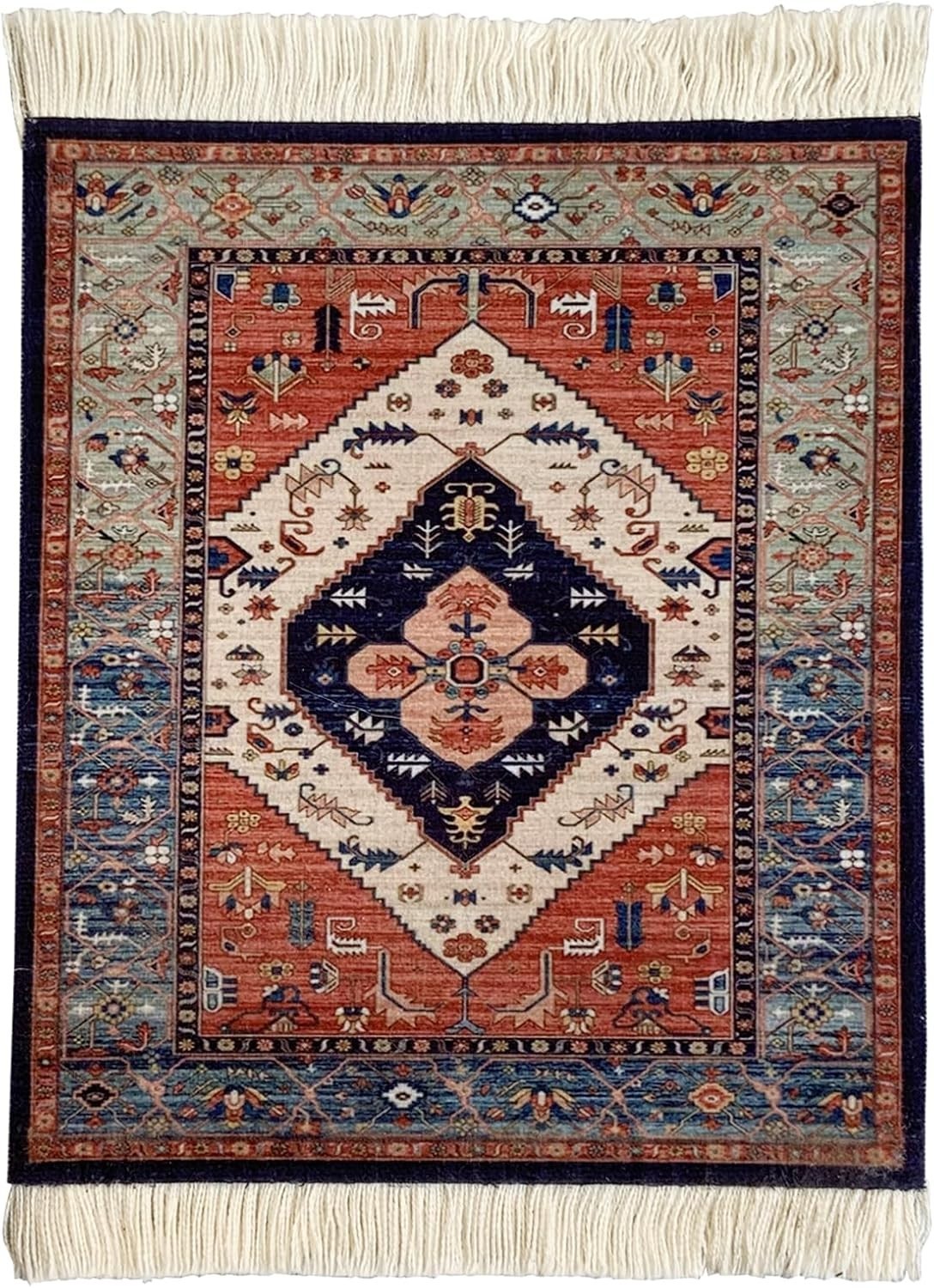 Persian Style Carpet Mouse Pad Vintage Non-Slip Rectangle Mousepad 10 In