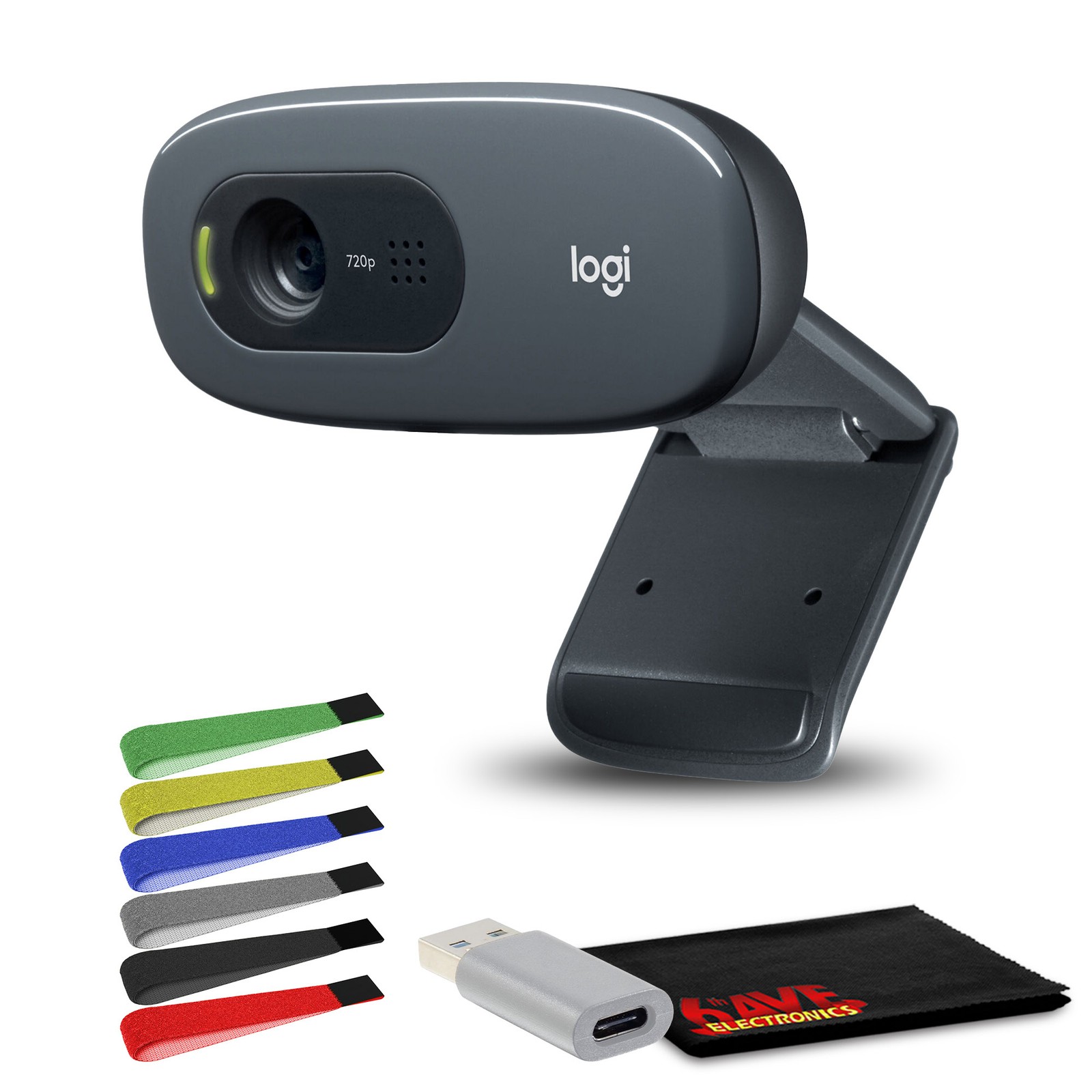 Logitech C270 Desktop or Laptop Webcam,  HD 720p Video Calling Bundle