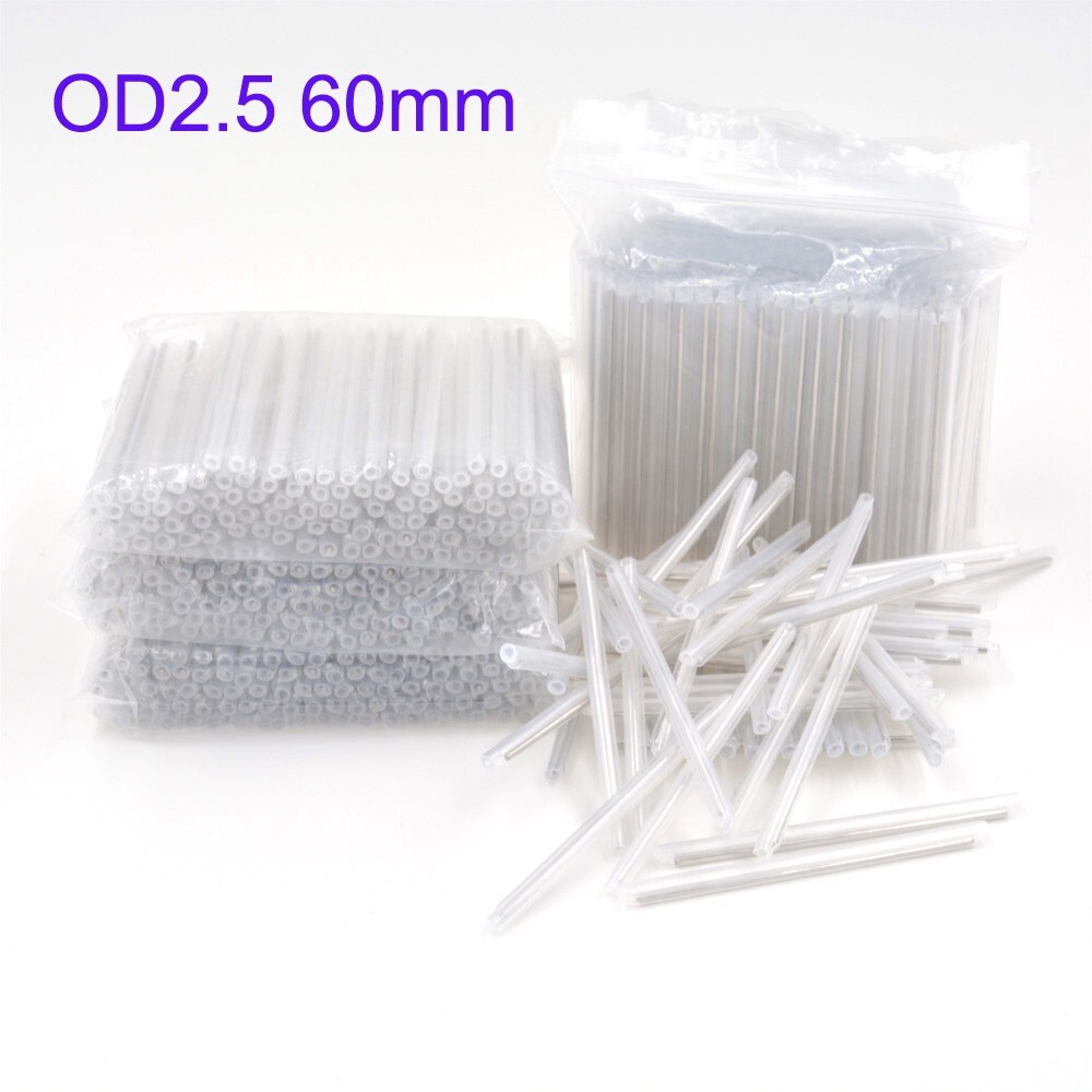 1000pcs￠2.5 60mm Fiber Optic Fusion Splice Protection Sleeves (Popular) - Clear