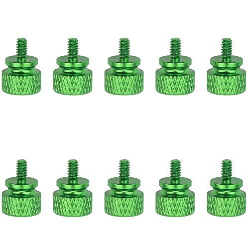 6#-32 Anodized Aluminum Thumbscrews, Computer Case Thumbscrews, Thumb Green