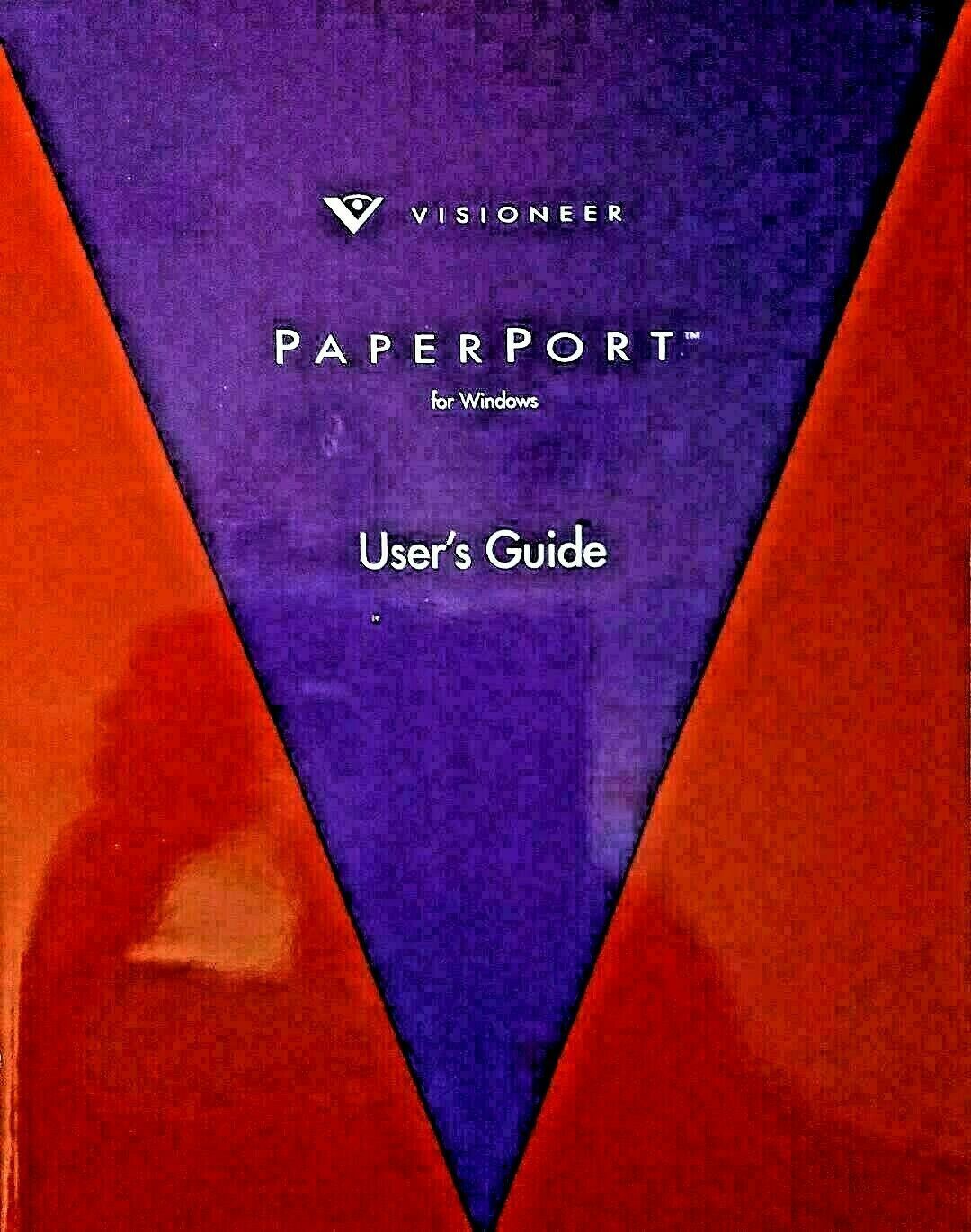 Visioneer PaperPort Software Users Guide for Windows Part No 05-0038-000 LikeNew