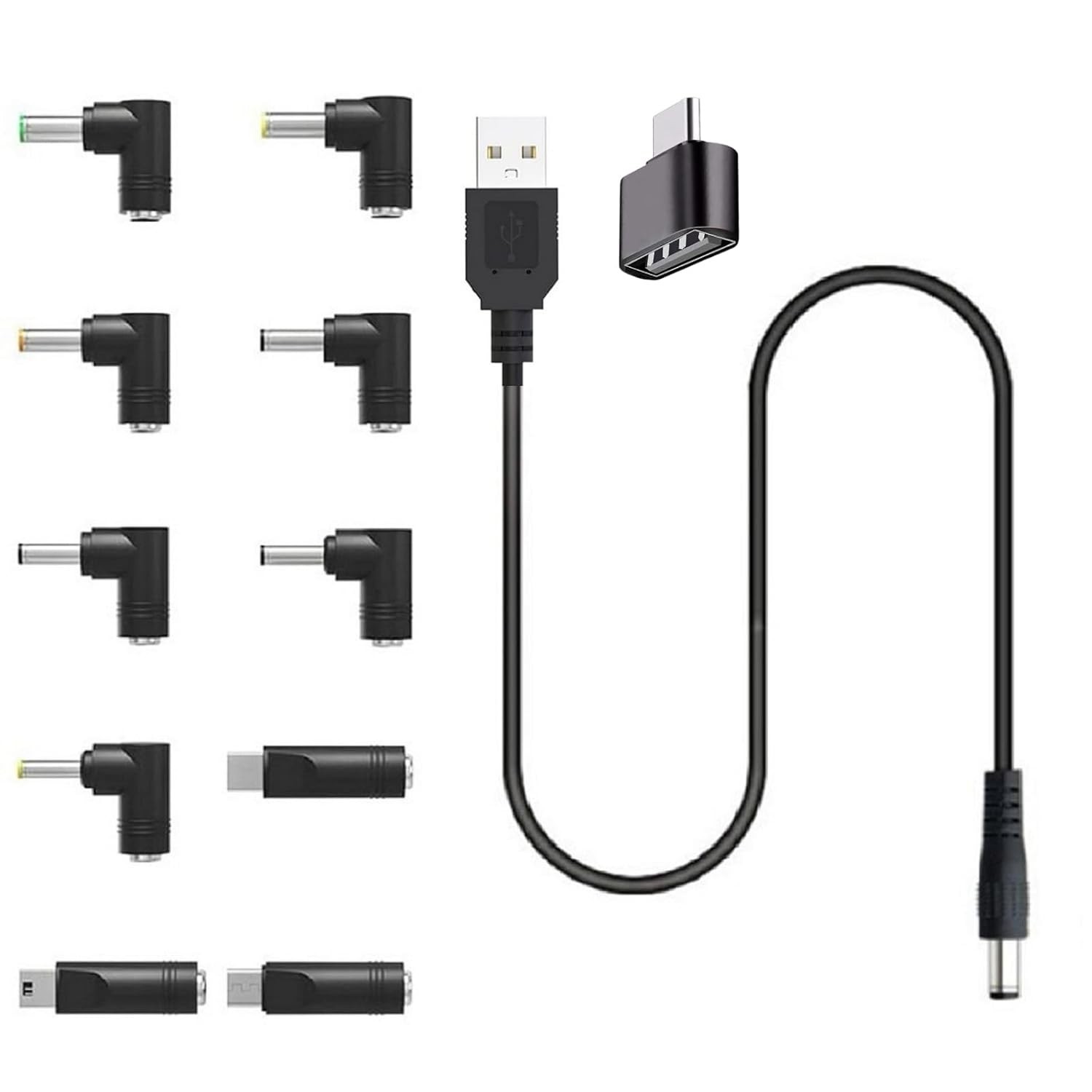 USB to DC 5V Power Cord, Universal DC 5.5X2.1Mm Plug Jack Charging Cable with 10