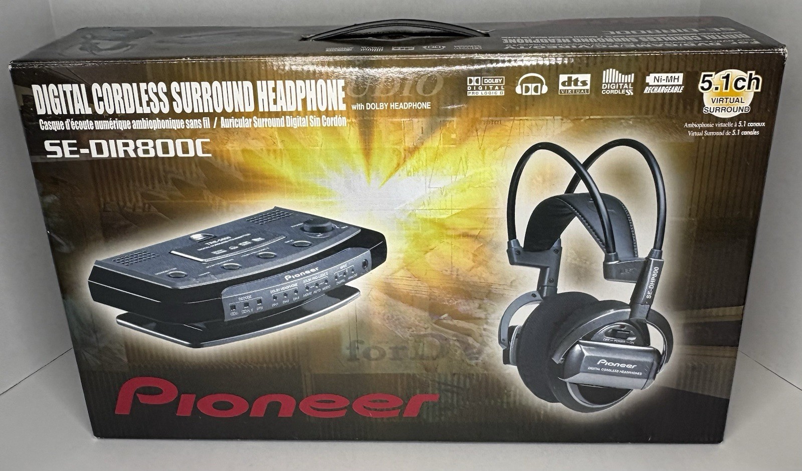 New Open Box PIONEER SE-DIR800C Digital Cordless Surround Headphones Dolby 5.1ch