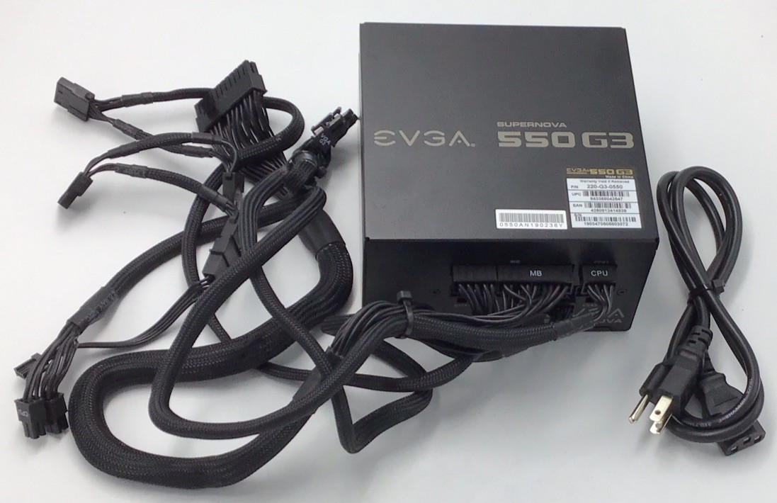 EVGA 220-G3-0550 Supernova 550 G3 Modular Power Supply with Cables & Power Cord