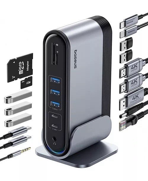 BASEUS UnionJoy 17-Port Triple Multifunction Type-C Hub Adapter    F2B