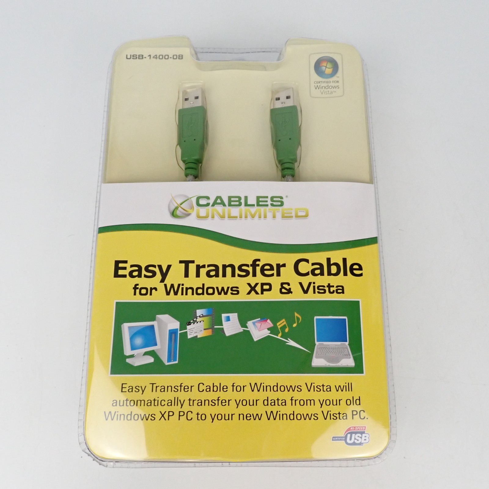 Cables Unlimited Easy Transfer Cable USB 2.0 for Windows XP Vista – New Sealed