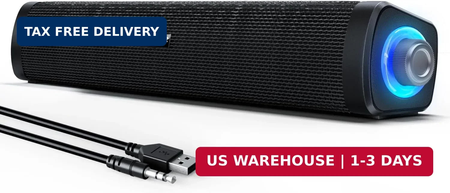 Uakinat USB Computer Speakers,Computer Speakers with 3.5 mm aux,Wired USB Powere
