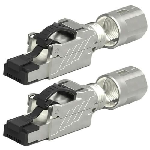 2x CAT8 Shielded 40G RJ45 Network LAN Ethernet Cable Connector Plug Tool-Less