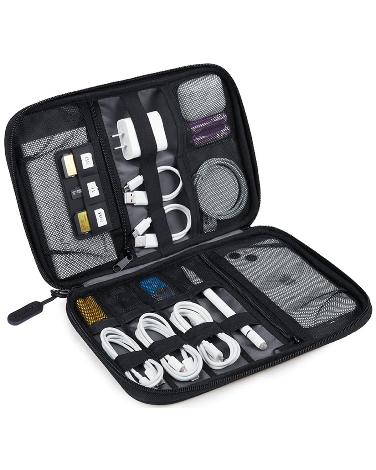 BAGSMART Large Electronic Organizer Travel Case for Tech Accessories, Black