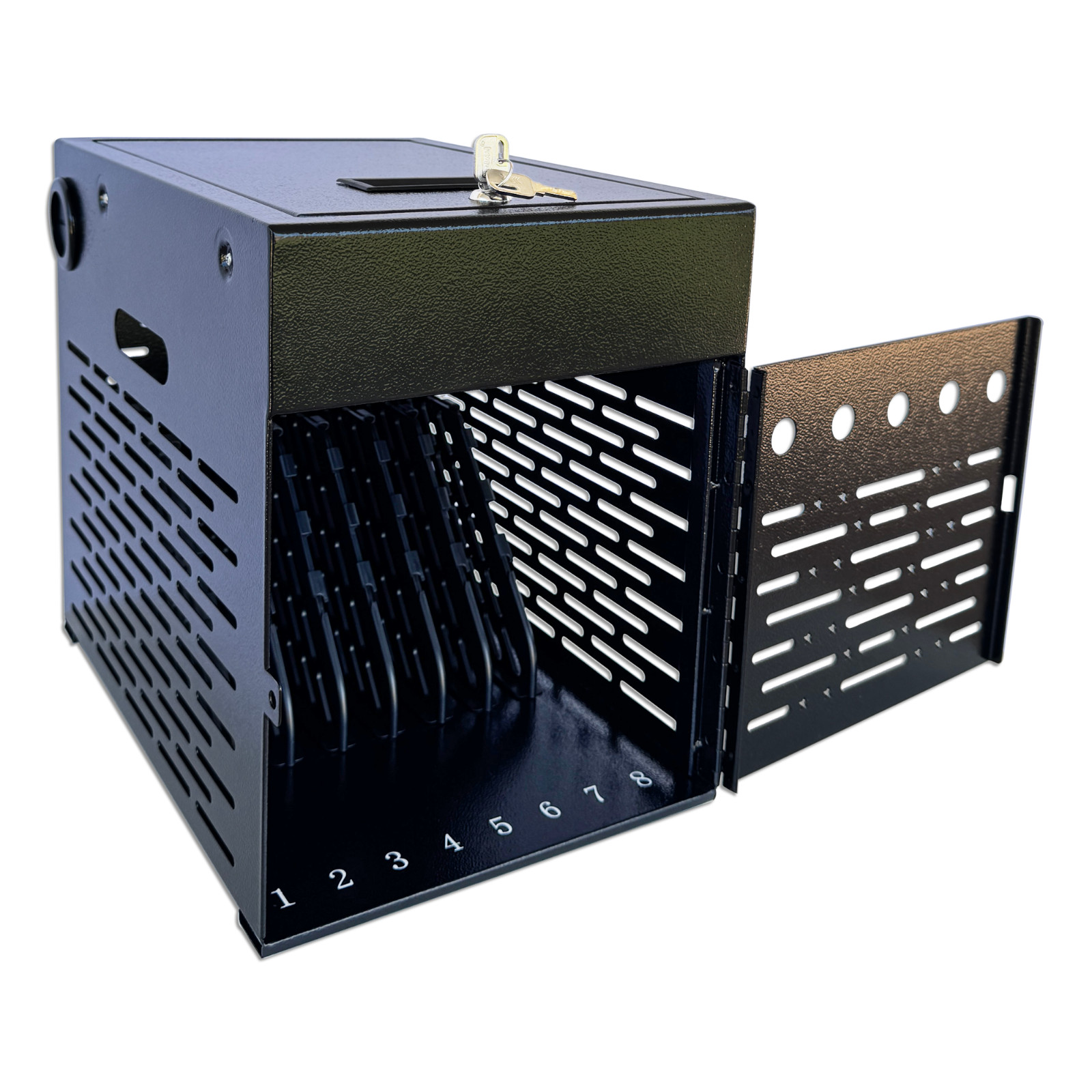 OPEN BOX 8-Device Tablet Charging Cabinet, Steel Case Fits 14" Chromebooks, iPad