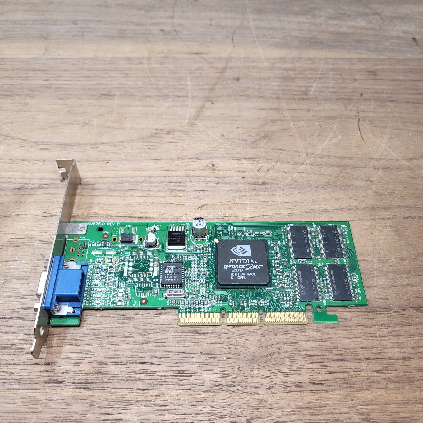 NVIDIA GeForce2 MX 200 32MB AGP Video Card 6002023 NV875.0 Rev B