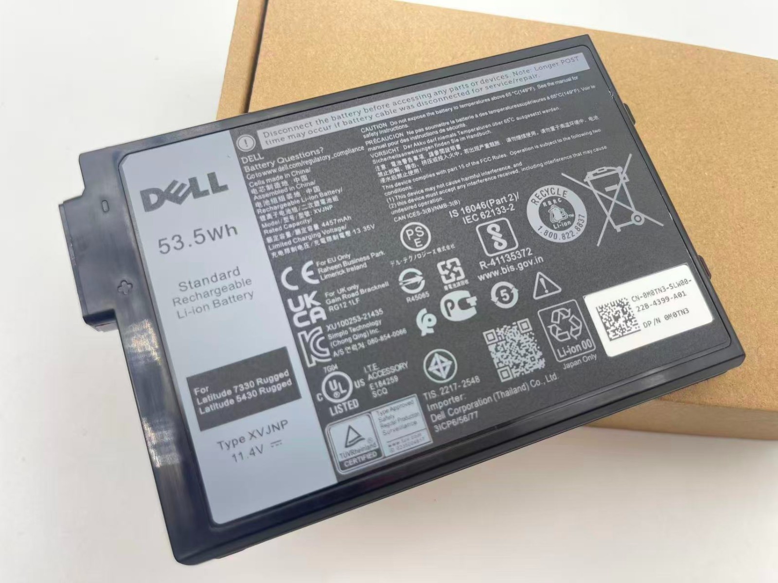 Genuine 53.5Wh XVJNP 6JRCP Battery for Dell Latitude 5430 7330 Rugged Extreme US